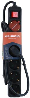 Grundig Stekkerdoos schakelaar 6-voudig zwart