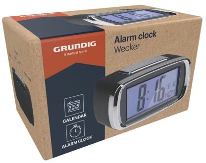Grundig wekker digitaal op netstroom zwart