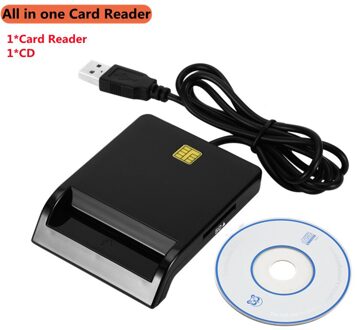 Grwibeou Smart Kaartlezer Voor Bankkaart Ic/Id Emv Sd Tf Mmc Usb Sim Card Lezers Voor Windows 7 8 10 Linux Os