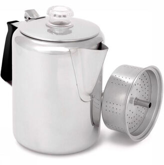 GSI Outdoors Glacier Stainless Perculator Campingservies en keukenuitrusting 2130ml zilver