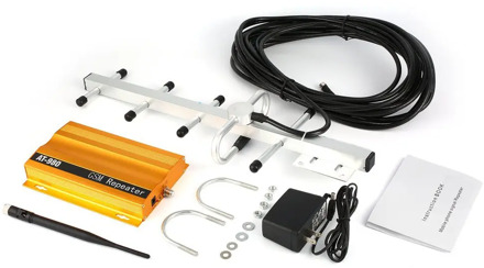 GSM 900mHz Mobile Phone Signal Booster Repeater Amplifier + Yagi Aerial Full-Duplex Single-Port Design AT-980