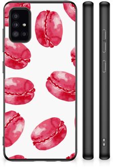 GSM Hoesje Samsung Galaxy A51 Hoesje Bumper met Zwarte rand Pink Macarons