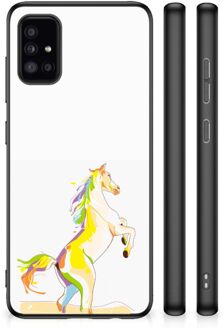 GSM Hoesje Samsung Galaxy A51 Leuk TPU Back Case met Zwarte rand Horse Color