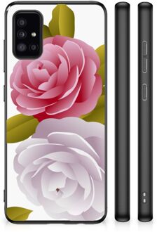 GSM Hoesje Samsung Galaxy A51 Silicone Back Case met Zwarte rand Roses