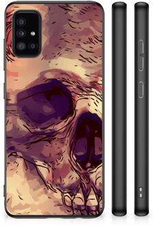 GSM Hoesje Samsung Galaxy A51 Silicone Back Case met Zwarte rand Skullhead