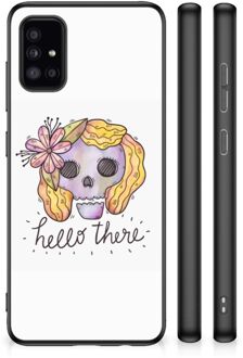 GSM Hoesje Samsung Galaxy A51 Siliconen Hoesje met Zwarte rand Boho Skull