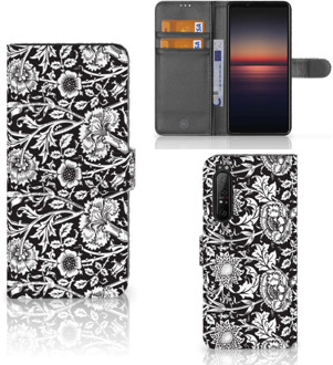 GSM Hoesje Sony Xperia 1 II Beschermhoes Black Flowers