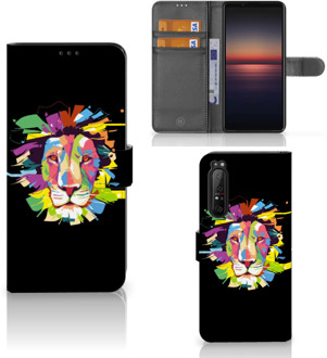 GSM Hoesje Sony Xperia 1 II Book Cover Lion Color