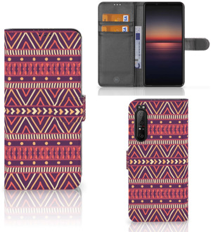 GSM Hoesje Sony Xperia 1 II Bookcase Aztec Purple