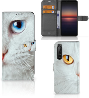 GSM Hoesje Sony Xperia 1 II Bookcover Case Witte Kat