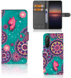 GSM Hoesje Sony Xperia 1 II Flipcase Cirkels en Vlinders