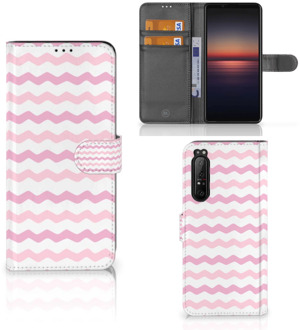 GSM Hoesje Sony Xperia 1 II Hoesje ontwerpen Waves Roze