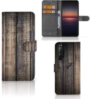 GSM Hoesje Sony Xperia 1 II Leuk Case Cadeau voor Mannen Steigerhout