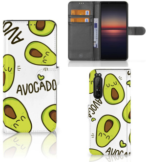 GSM Hoesje Sony Xperia 1 II Mobiel Bookcase Valentijn Cadeautje Haar Avocado Singing