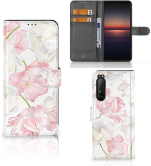 GSM Hoesje Sony Xperia 1 II Wallet Book Case Cadeau voor Mama Lovely Flowers