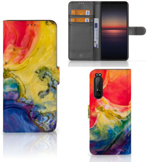 GSM Hoesje Sony Xperia 1 II Wallet Book Case Watercolor Dark