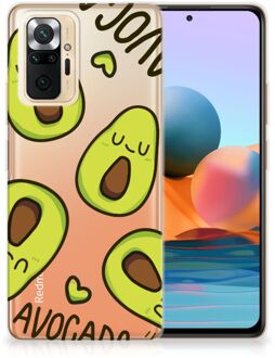 GSM Hoesje Xiaomi Redmi Note 10 Pro Backcase TPU Siliconen Hoesje Transparant Avocado Singing