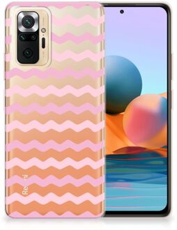 GSM Hoesje Xiaomi Redmi Note 10 Pro Bumper Hoesje Waves Roze