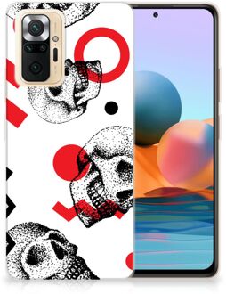 GSM Hoesje Xiaomi Redmi Note 10 Pro TPU Bumper Skull Red