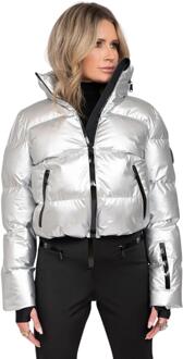 Gstaad Metallic Ski Jas Dames XL/42 Zilver