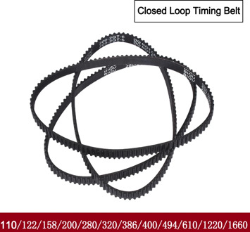 GT2 Closed Loop Timing Belt Rubber 110/122/158/200/400/610/1220mm 2GT BELT width 6mm suitably GT2 pulley for 3d printer parts