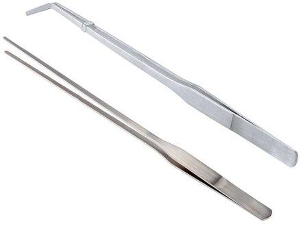 Gtbl 1Pcs Aquarium Aquarium Levende Planten Rechte Pincet Snijden Rvs 27Cm & 1Pcs Rvs gebogen Tweezer Cl