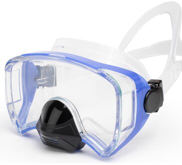 Gtos Breed Een Vision Scuba Gratis Duiken Masker Duiken En Snorkelen Masker Een Lens Standaard Volwassen Grootte Clear Silicone Riem blauw