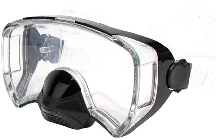 Gtos Breed Een Vision Scuba Gratis Duiken Masker Duiken En Snorkelen Masker Een Lens Standaard Volwassen Grootte Clear Silicone Riem zwart