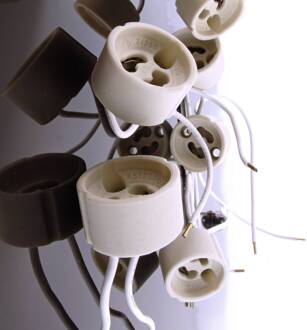 GU10 fitting, keramisch, wit, kabel 15 cm, max. 35 W