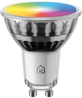 GU10 smart spot - 4,5 Watt 350 lumen - RGBWW - WiFi + Bluetooth - Glazen spot - App besturing, Google Home, Amazon Alexa en Siri Wit