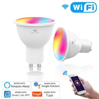 GU10 Wifi Smart Led Lamp Rgbcct 2800-6200K 4.5W Dimbare Lampen Smart Leven/Tuya App Remote controle Werk Met Alexa/Google