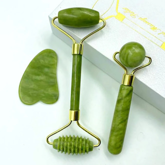 Gua Sha Jade Stone Face Roller Massager for Face Roller Thin Face Lift Anti Wrinkle Health Care Face Massager Facial Tools