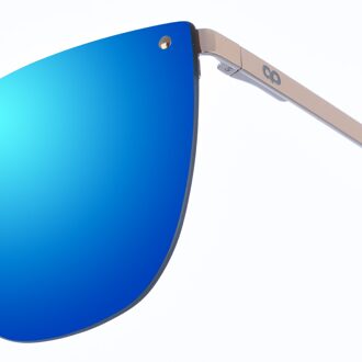 GUANTER unisex metalen zonnebril met ronde vorm Blauw