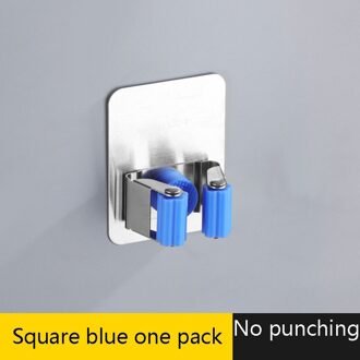 Guanyao Lijm Multifunctionele Haken Wall Mounted Mop Organizer Houder Rackbrush Bezem Hanger Haak Keuken Badkamer Sterke Haken blauw