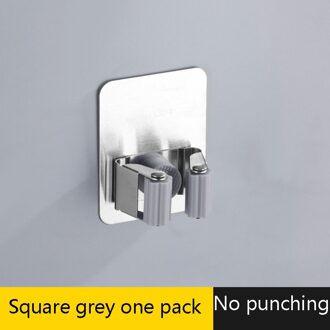 Guanyao Lijm Multifunctionele Haken Wall Mounted Mop Organizer Houder Rackbrush Bezem Hanger Haak Keuken Badkamer Sterke Haken grijs