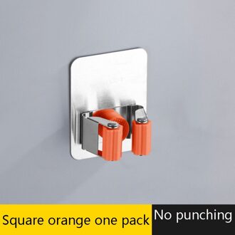 Guanyao Lijm Multifunctionele Haken Wall Mounted Mop Organizer Houder Rackbrush Bezem Hanger Haak Keuken Badkamer Sterke Haken oranje