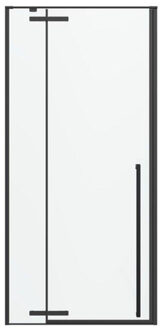 Guard draaideur met 1x vast deel 90x200cm links/rechts mat zwart-helder