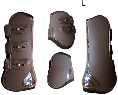 Guard Farm Training Rijden Outdoor Pu Leer Duurzaam Paardensport Praktische Verstelbare Paard Been Laarzen Front Achterpoten Bescherming Wrap bruin L