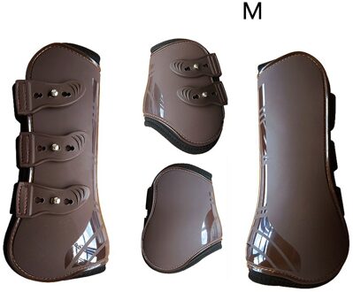 Guard Farm Training Rijden Outdoor Pu Leer Duurzaam Paardensport Praktische Verstelbare Paard Been Laarzen Front Achterpoten Bescherming Wrap bruin M