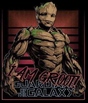 Guardians of the Galaxy I Am Retro Groot! Women's Cropped Hoodie - Black - XL