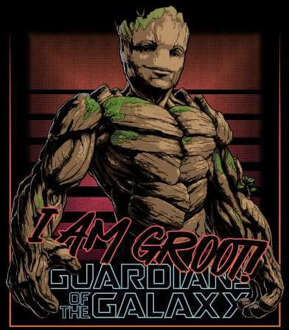 Guardians of the Galaxy I Am Retro Groot! Women's Cropped Sweatshirt - Black - L