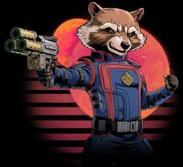 Guardians of the Galaxy Retro Rocket Raccoon Women's Cropped Sweatshirt - Black - L