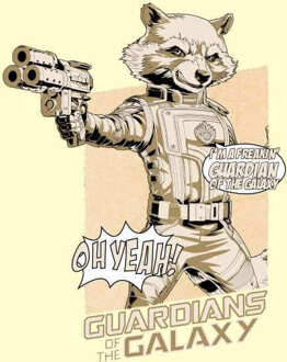 Guardians of the Galaxy Rocket Raccoon Oh Yeah! Men's T-Shirt - Cream - M