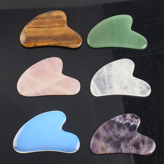 Guasha Stone Jade Board from Different Natural Stone Scraper For Face Neck Back Body Acupuncture Pressure Therapy