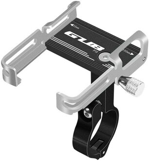 Gub P10 Fiets Telefoon Houder Beugel Aluminium Motorfiets Mtb Fiets Telefoon Stand Mount Ondersteuning Stuur Clip Fietsen Accesso zwart zilver