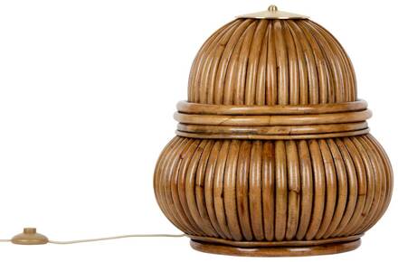 Gubi Bohemian 72 tafellamp, rotan, hoogte 45 cm rotan, messing