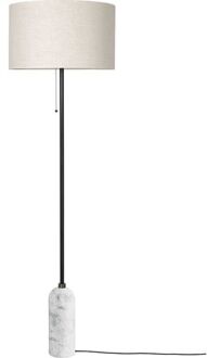 Gubi Gravity Vloerlamp - Wit marmer & Canvas wit