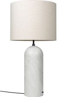 Gubi Gravity XL Low Vloerlamp - Wit marmer & Canvas wit