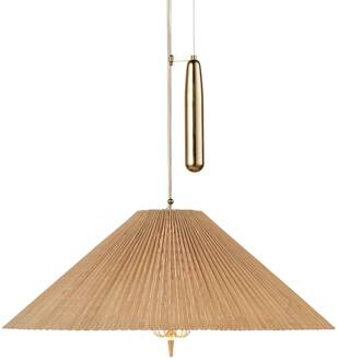 Gubi hanglamp A1972, messing, kap van bamboe, verstelbaar natur bamboe, gepolijst messing