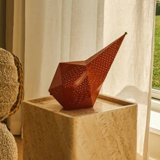 Gubi LED tafellamp Bagdad, oranje, hoogte 36 cm, staal internationaal oranje, goud